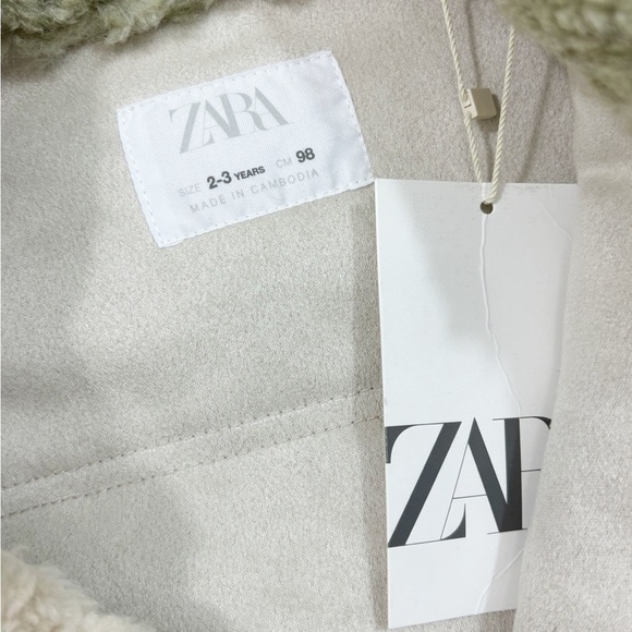Zara Kids Toddler Fuzzy Sherpa Green Long Sleeves Button Down Jacket Size 2-3 - Picture 12 of 14